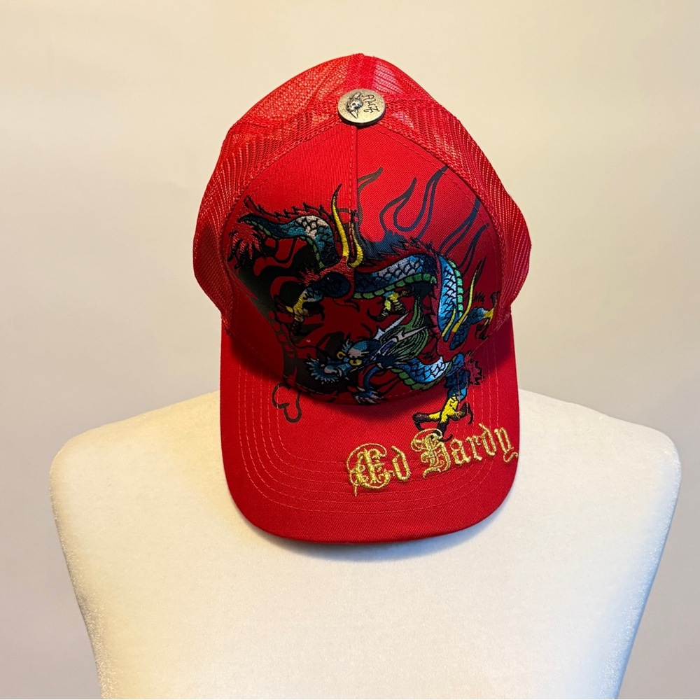 Ed Hardy Red Cap with Dragon Design